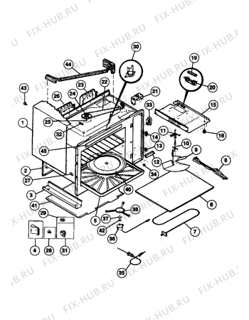 Взрыв-схема микроволновой печи Electrolux NF4895 - Схема узла Oven equipment